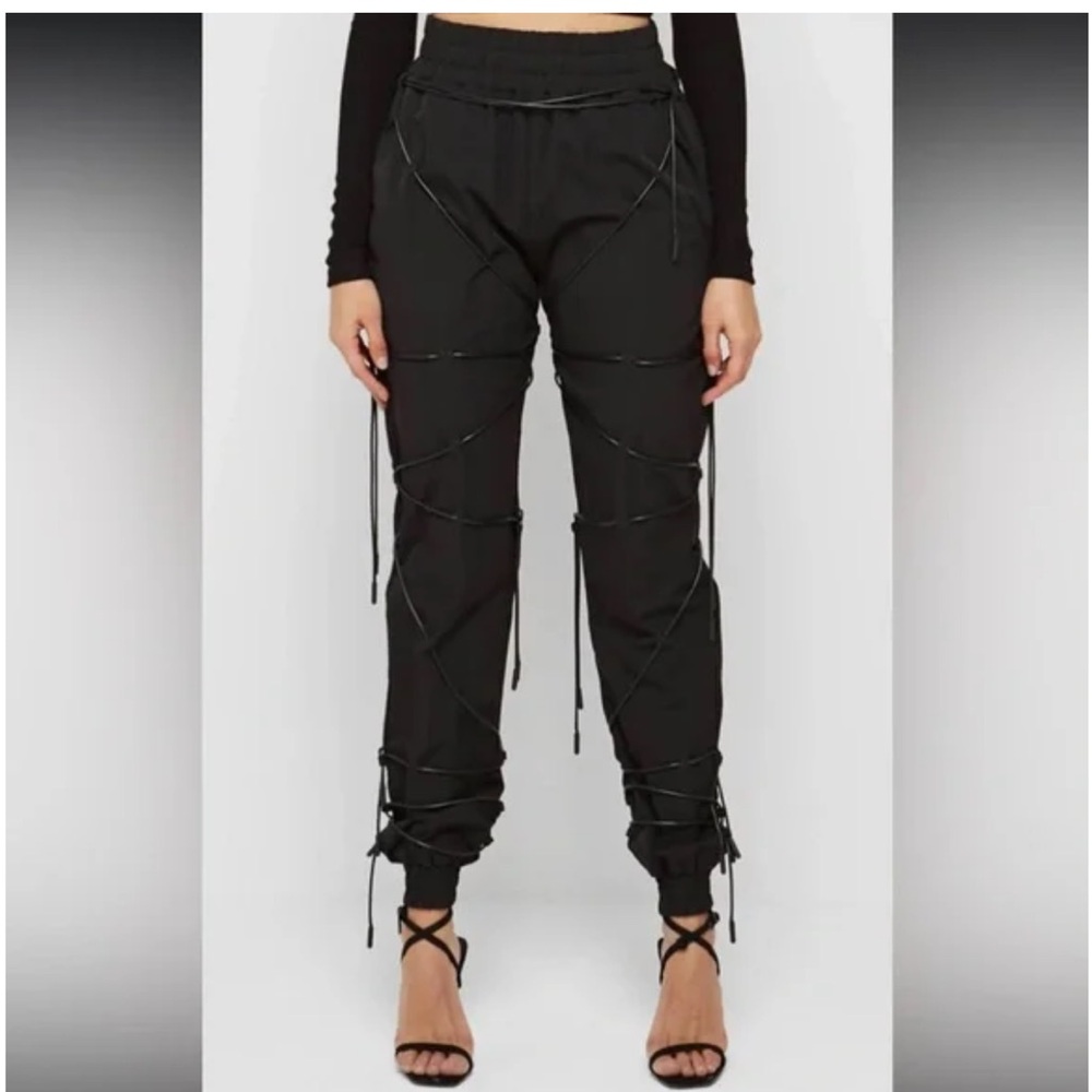Maniere De Voir Multi Lace-Up Joggers